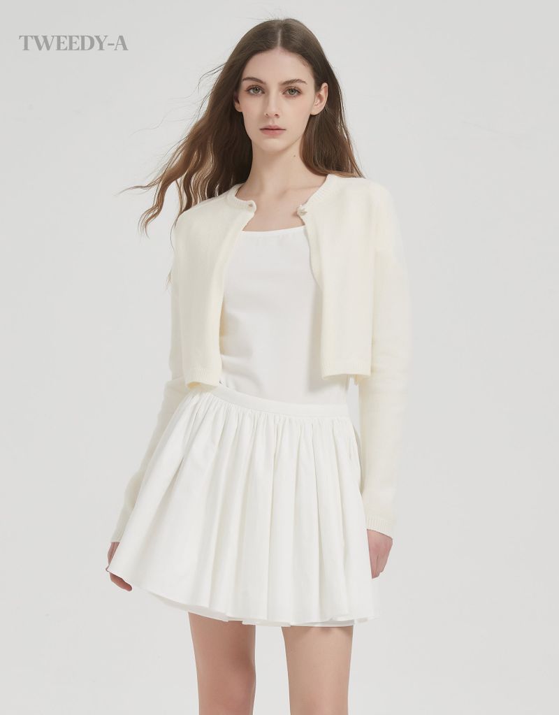Catherine Hart one-button knit cardigan ivory