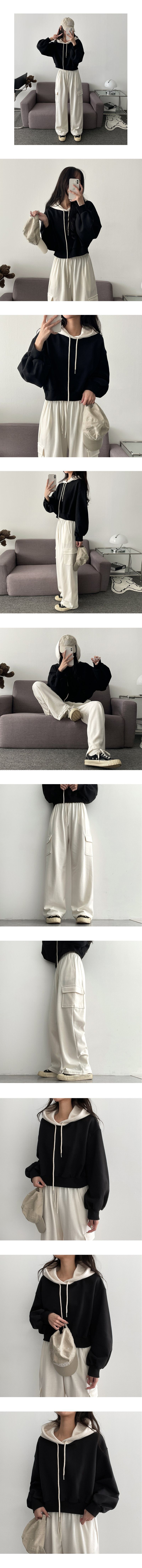 Cyan Cargo Wide Sweat Pants