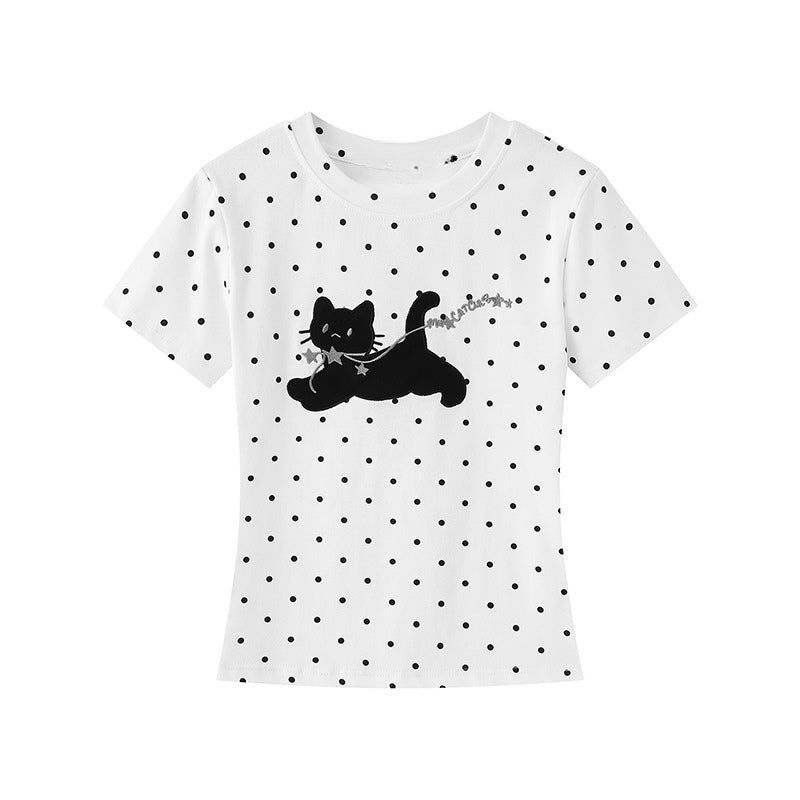 Cozy&Kitsch(コージーアンドキッチ)の「Rumi Cat Dot Tee(Tops)」