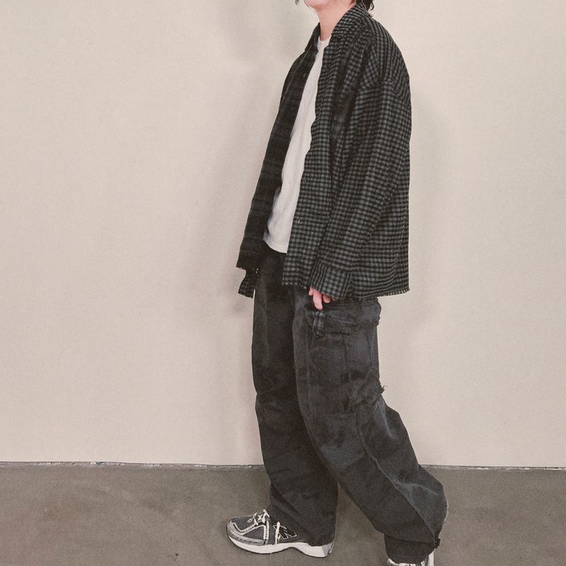 double check deconstructed shirt_black