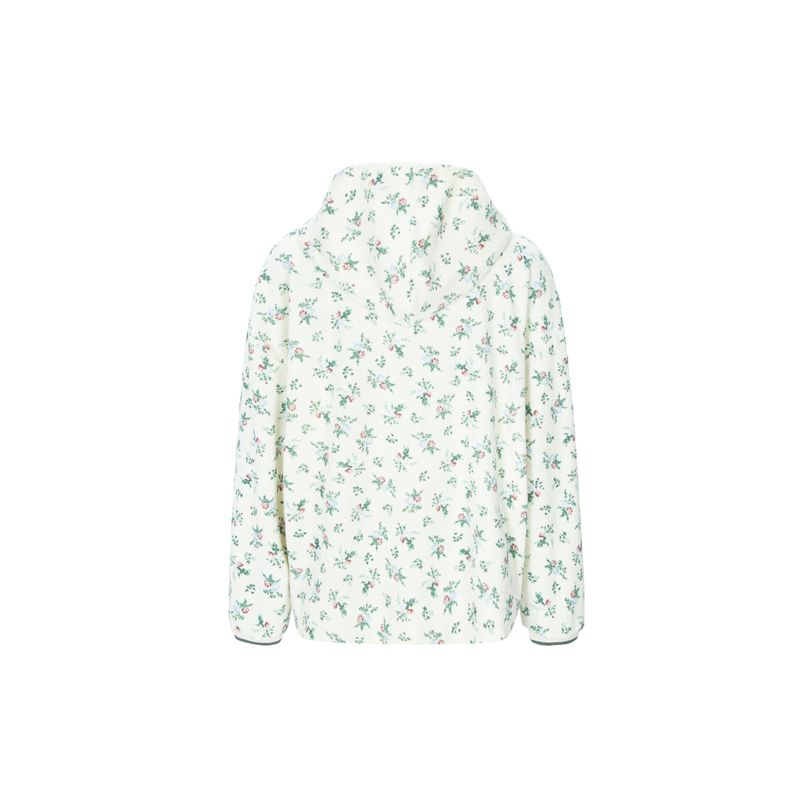 floral terry anorak cream