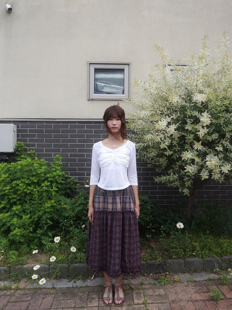 Shirring Glow Top -Pearl White