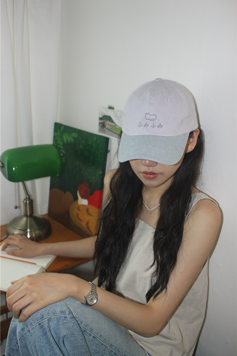 ふみふみTWO TONE BALL CAP(sky blue/light gray)