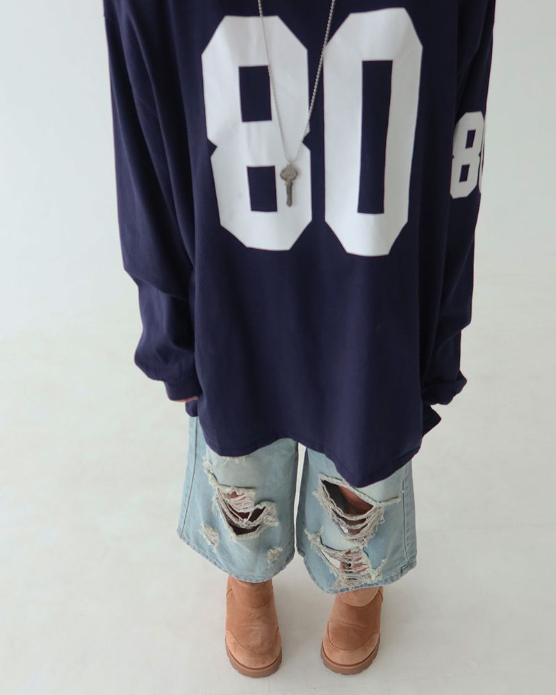 80 Number Oversized Fit Sweatshirt