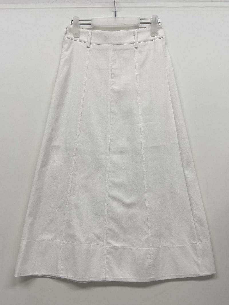 Deep Slit Wrap Denim Long Skirt