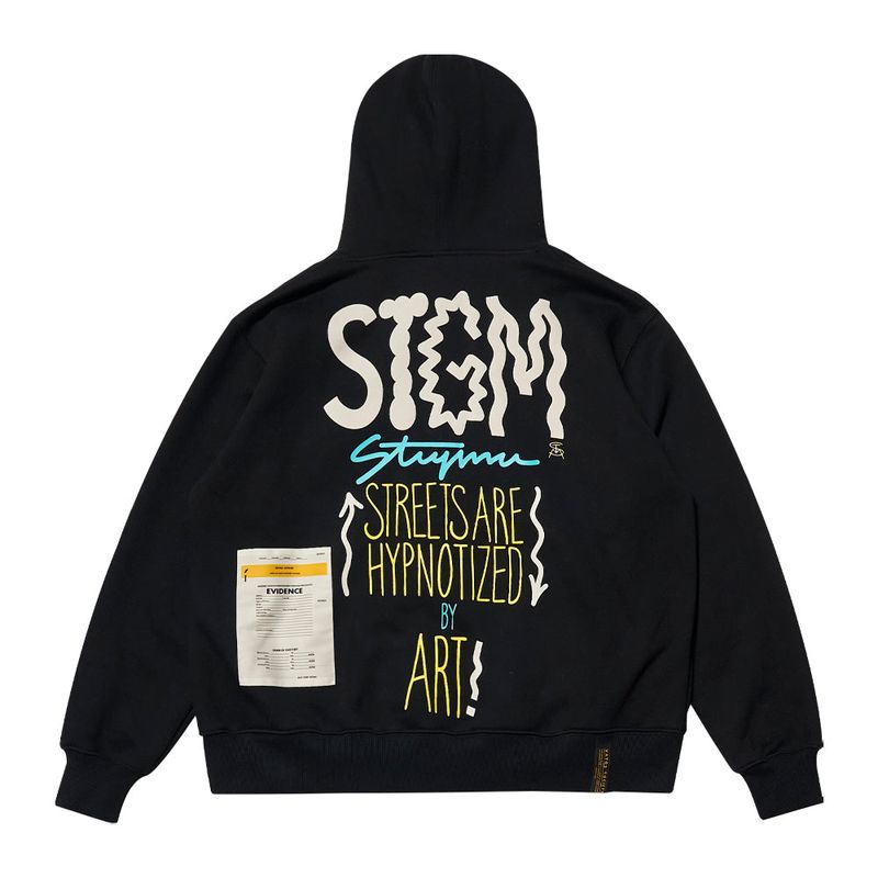 MEMORY OVERSIZED HOODIE BLACK /  BLUE GRAY