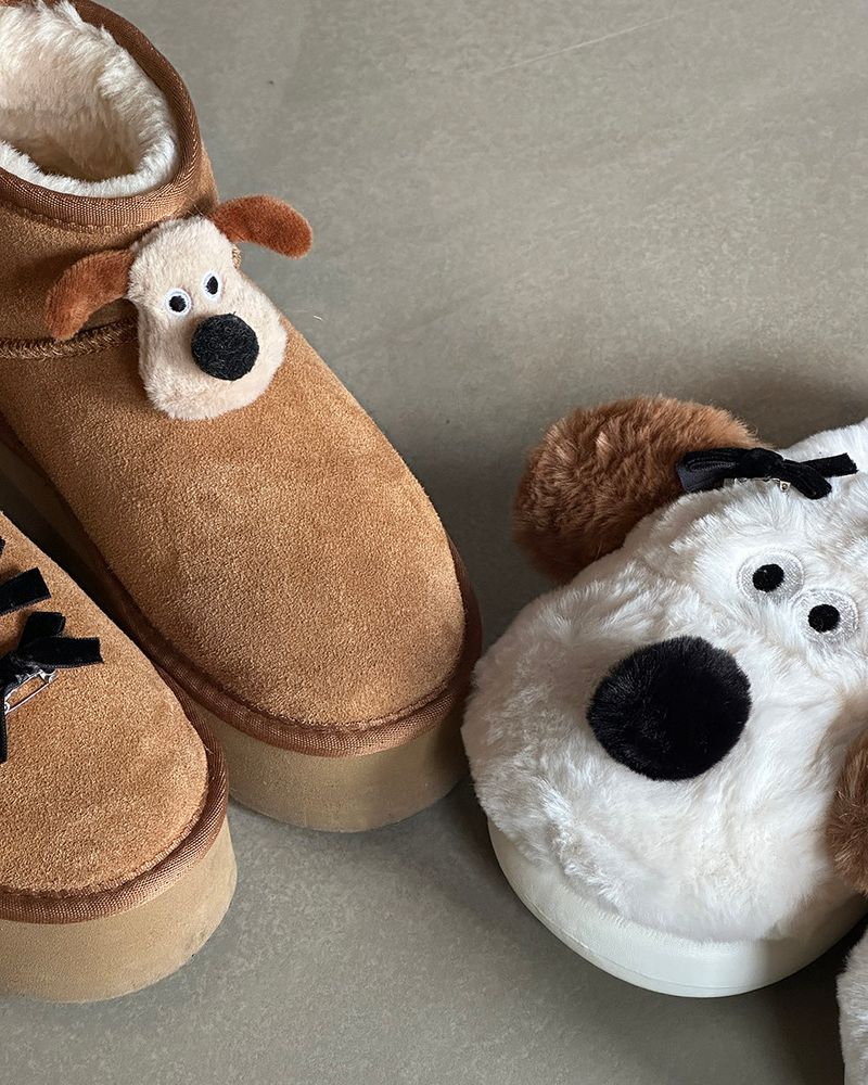 Dog fur slippers