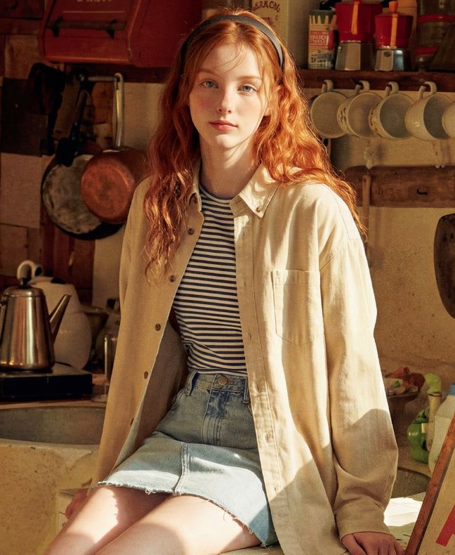 26SS★ Duff Overfit Washing Cotton Shirt