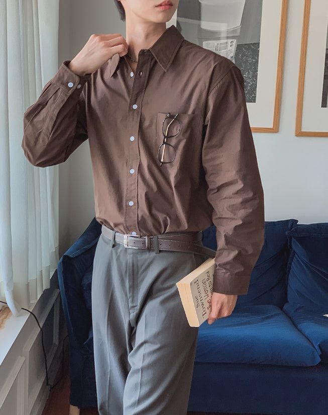 Konen Cotton Basic Long Sleeve Shirt