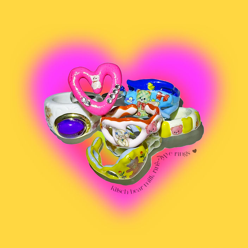 3amgang（スリーエイエムギャング）の「キッチベアミルクリング(7type)（アクセサリー）」