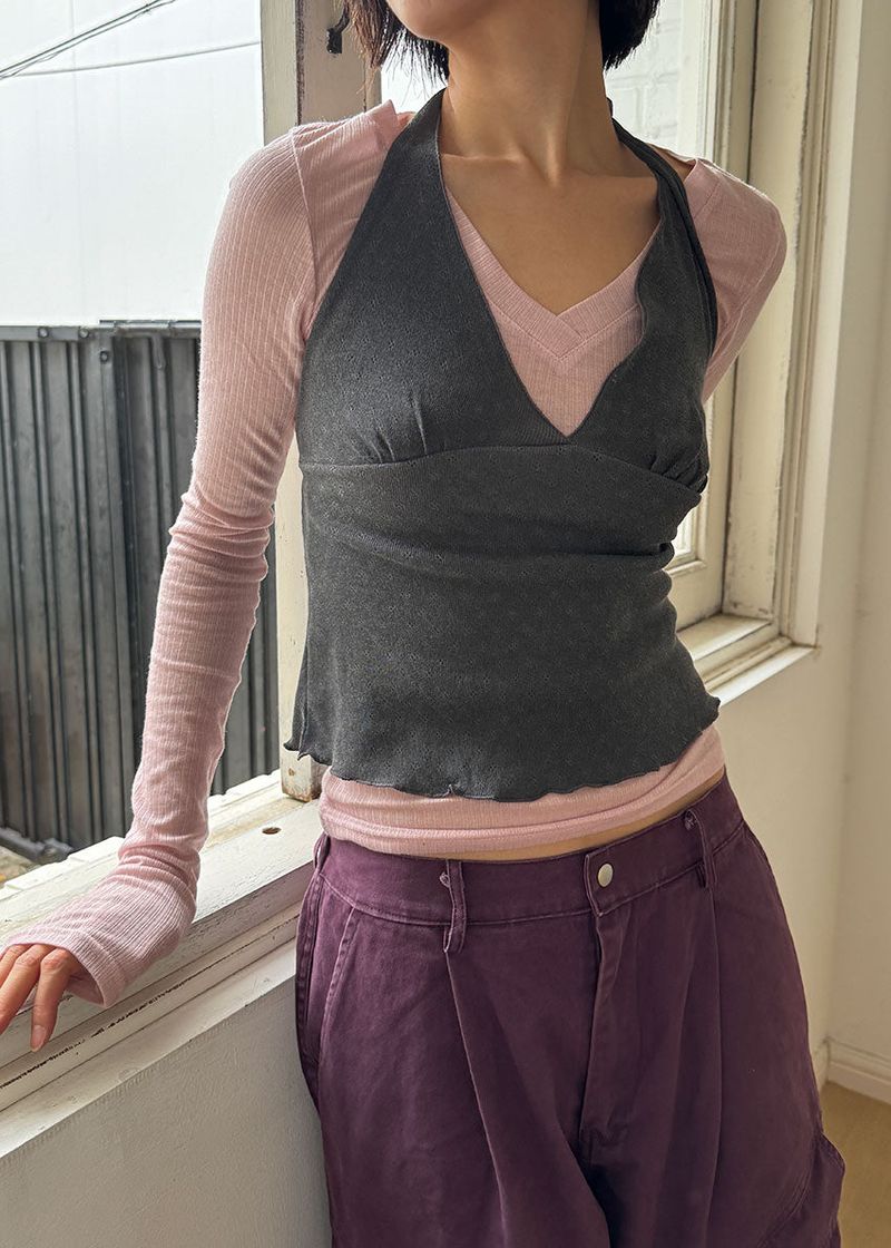 PIG HALTER PUNCHING SLEEVELESS