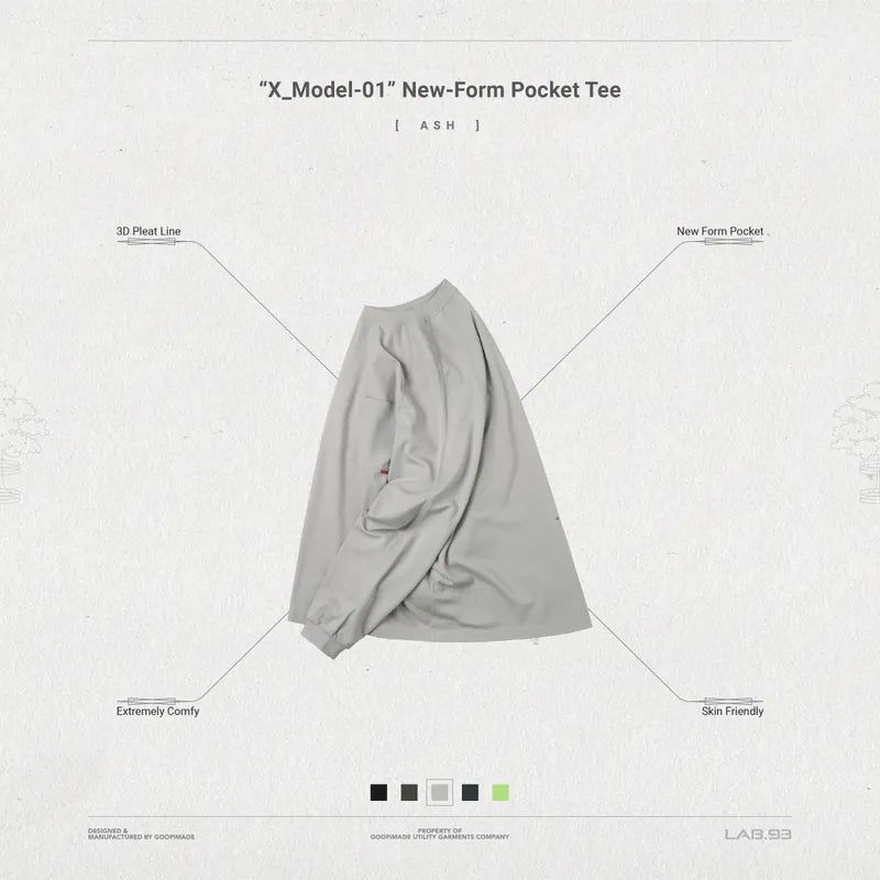 “X_Model-01” New-Form Pocket Tee