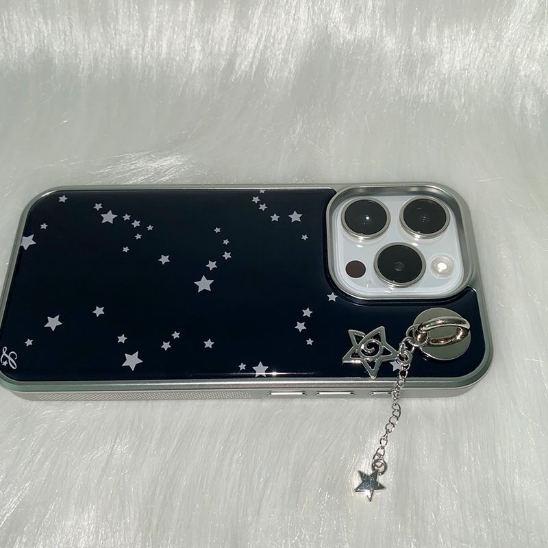[MADE] SRARRY NIGHT PHONE CASE BLACK (epoxy silver bumper)