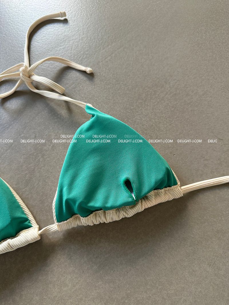 a set of 2 layered colored bikinis