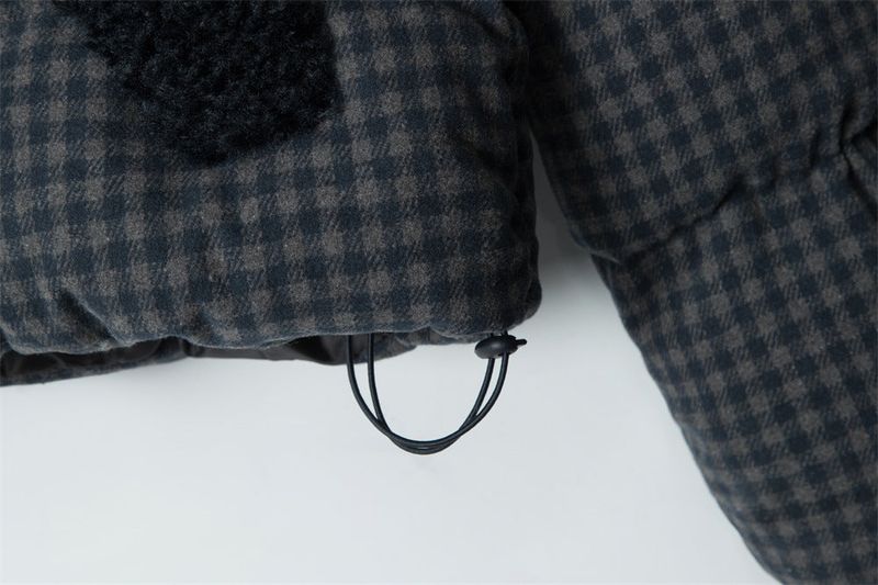 Monet Check Fur Short Puffer 233617807