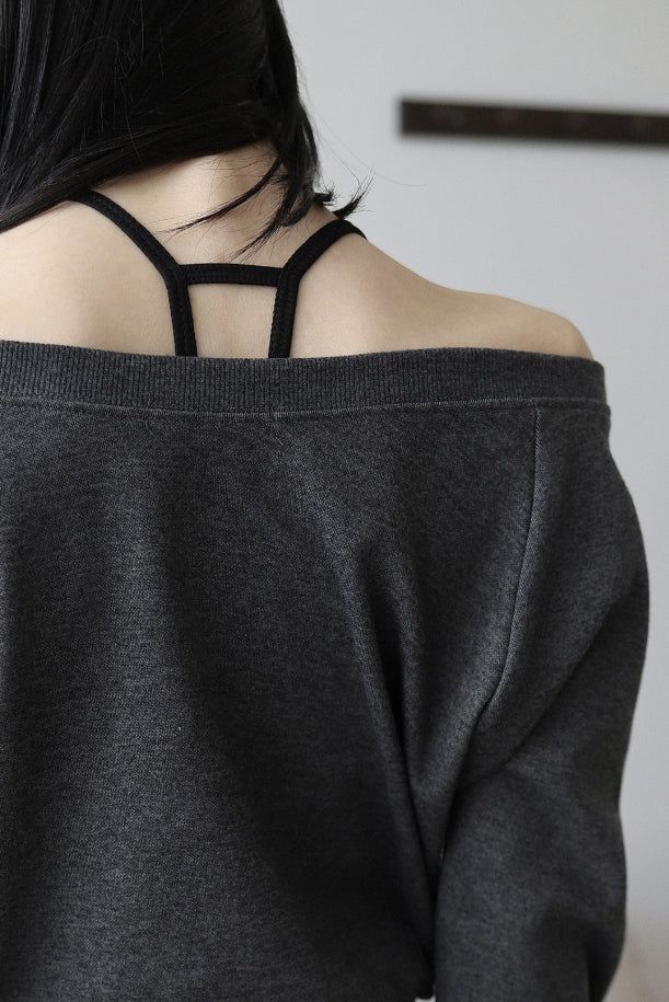 Soft button sleeve sweatshirt