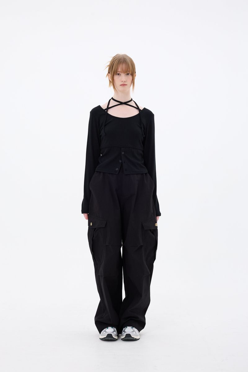 LUNA WIDE PANTS / BLACK