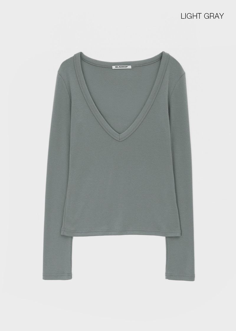 [MADE] Rosa Deep V-Neck Long Sleeve Tee