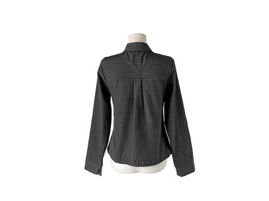 Onser Check Shirring Collar Slim Shirt
