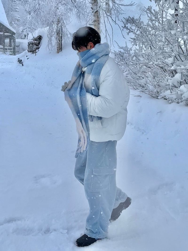 Snowflake long check muffler