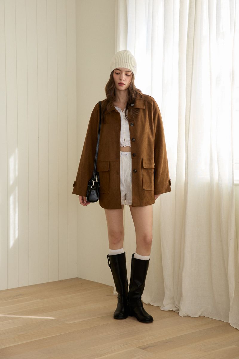 SUEDE BLOOM HALF JACKET