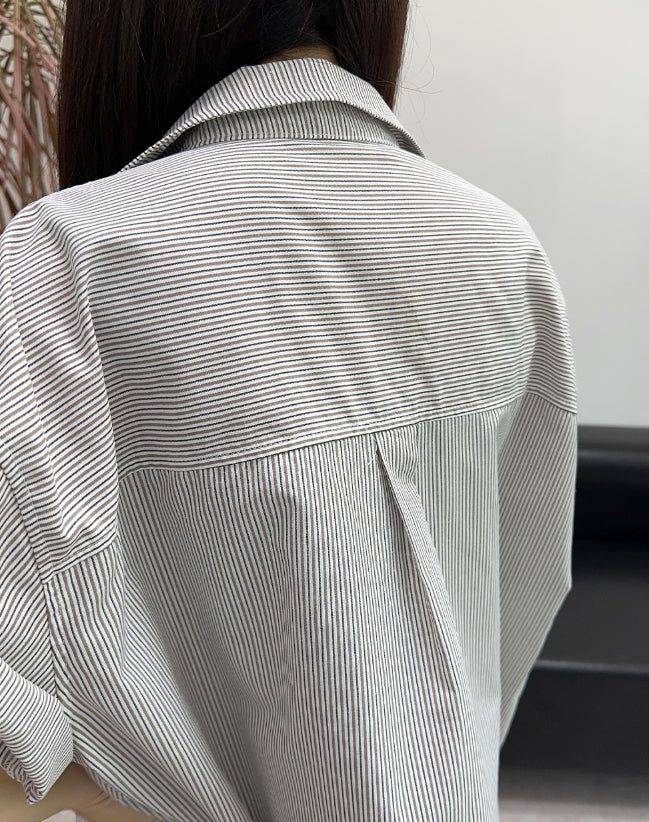 Tay striped crop shirt