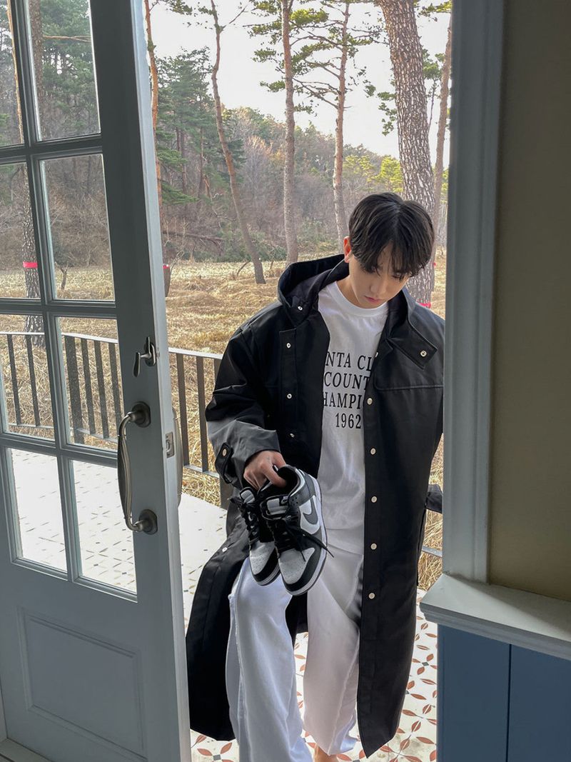 ASCLO（エジュクロ）の「ASCLO Snap Button Hood Coat (2color)（Jackets/Outerwear）」