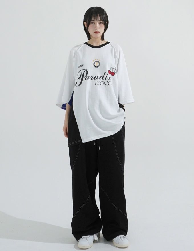 Color block raglan over t-shirt