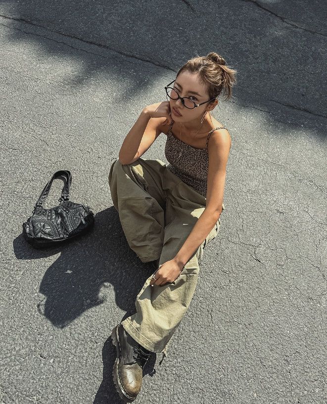 Taffy washed parachute cargo pants