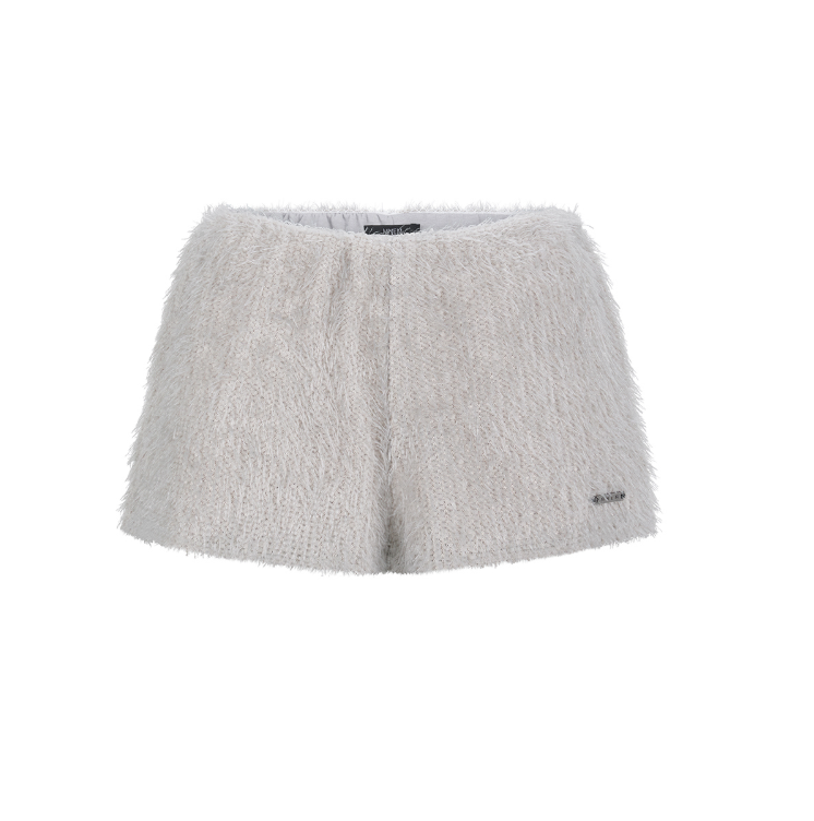 mnem（ムネム）の「[mnem] Soft Fur Mini Shorts (gray)（Pants）」