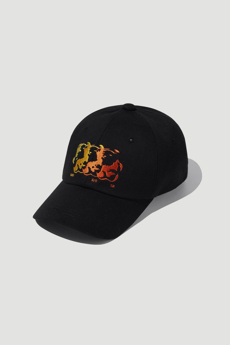 APIECEOFCAKE（ピースオブケイク）の「Flame Bear Ball Cap_Black（Hats）」
