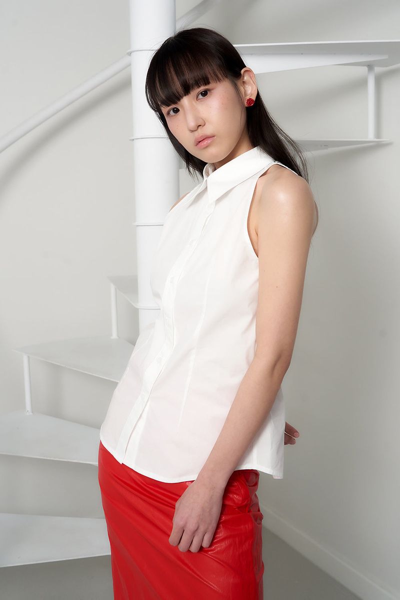 rose formica earring - red
