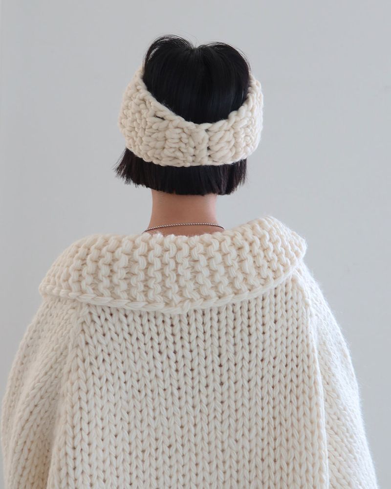 [Handmade] Wool knit zip-up jacket