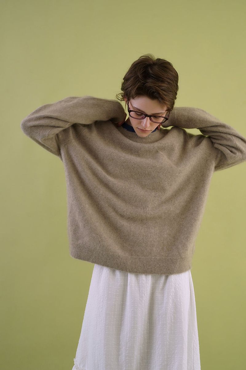 Cuddle raccoon knit_mocha