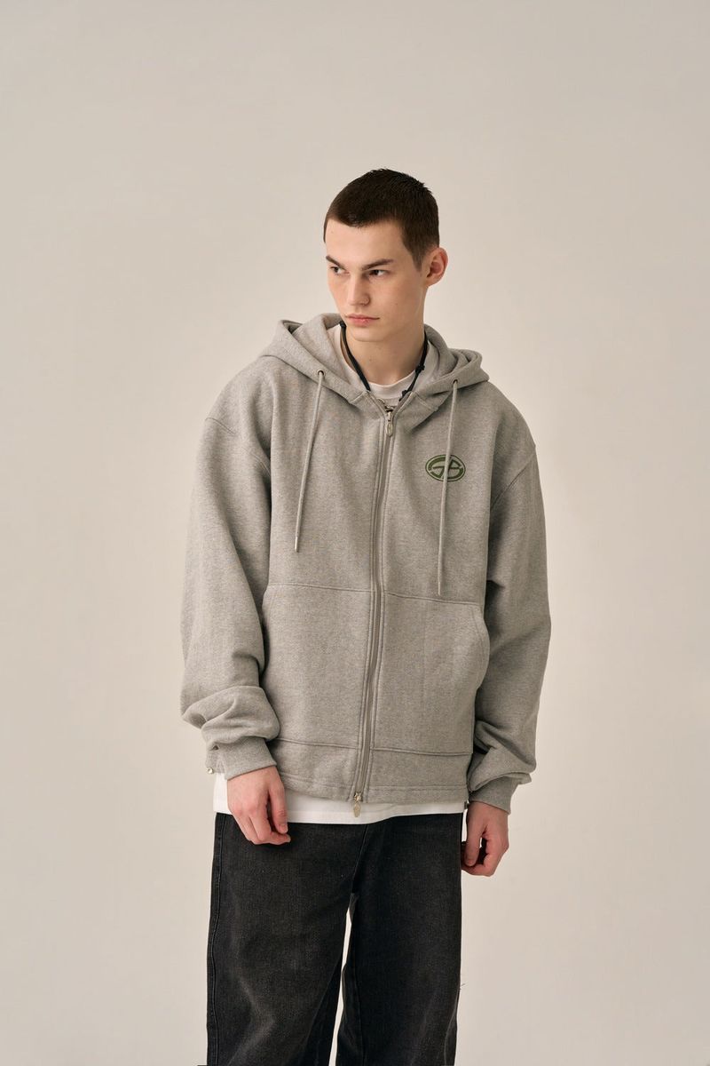 BOTTOM LESS HOOD ZIP-UP - GRAY