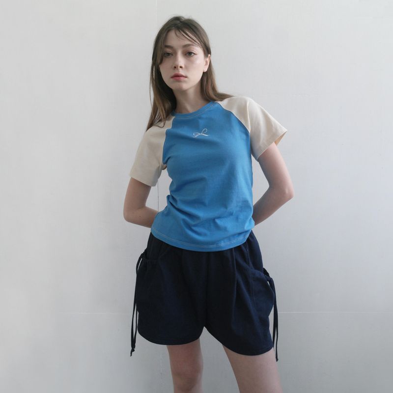 Blue/Beige Raglan T-Shirt