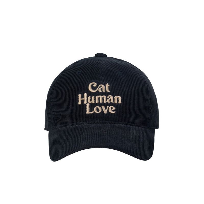 CAT HUMAN LOVE CORDUROY BALL CAP_NAVY