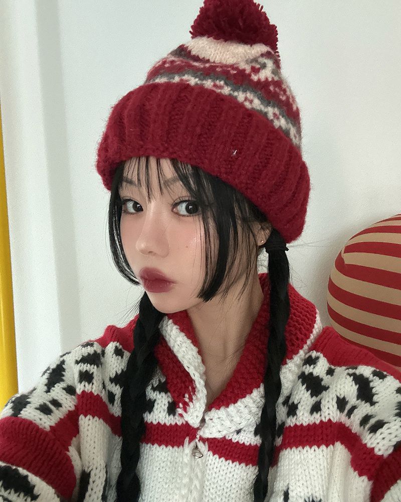 Drop knit roll-up beanie