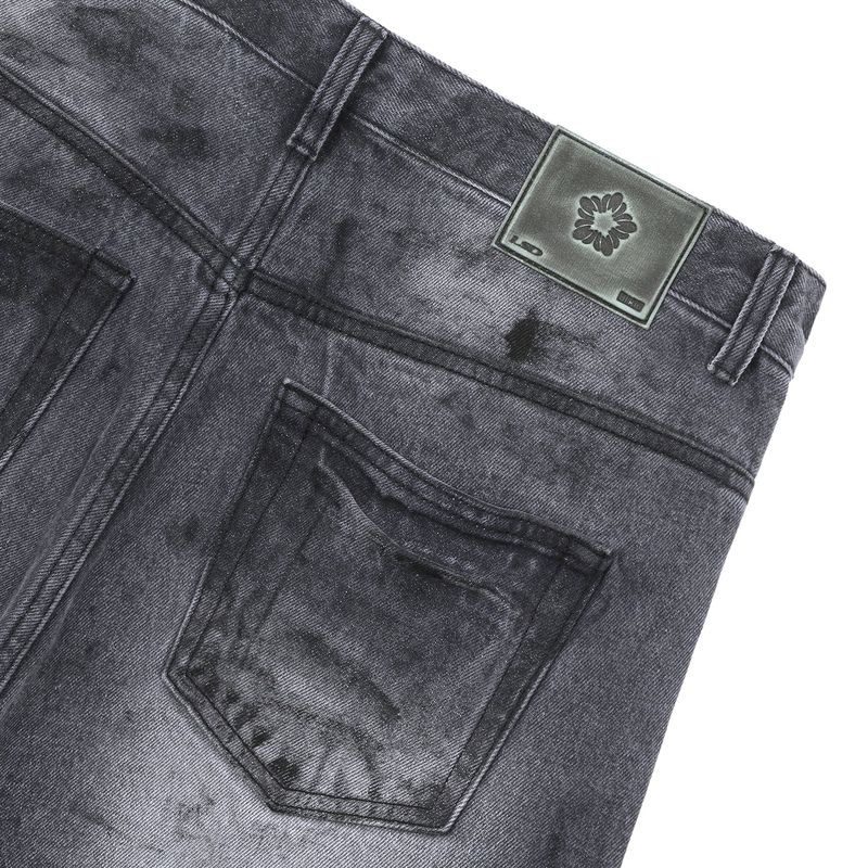 Dirty Washed Denim Pants_Dusty Black