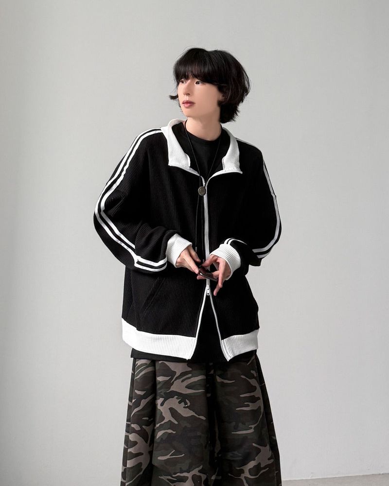 Keria Waffle Track Zip-up