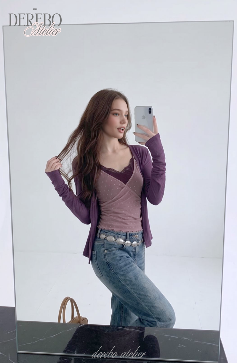 Purple Chiffon Layered Sleeveless T-shirt