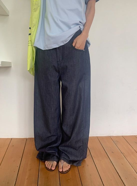 AC Non-Fade Summer Wide Denim Pants