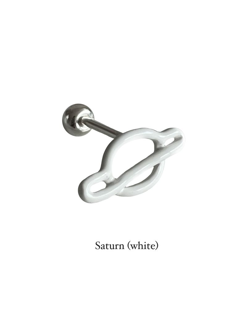 パステルドゥードゥルピアス（ホワイト）-土星