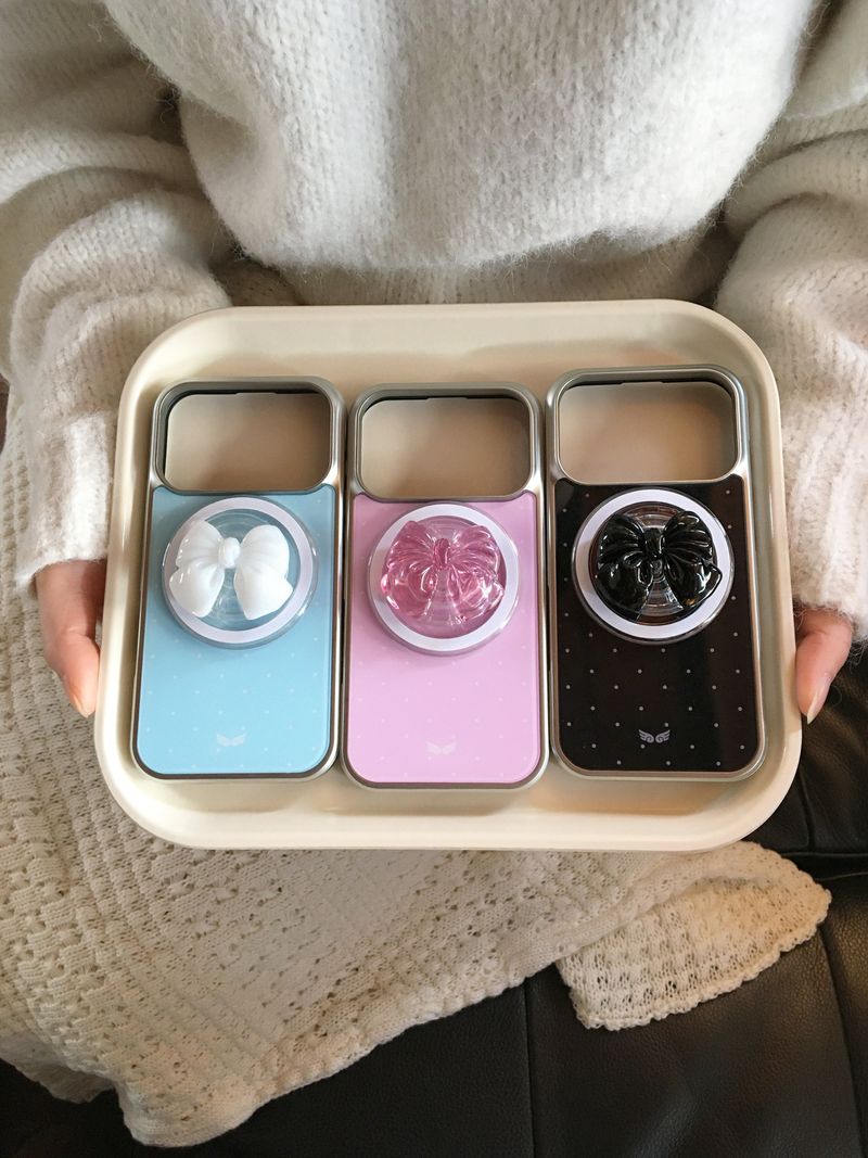 Dotwing Magsafe Silver Glass Bumper Case(Pink)