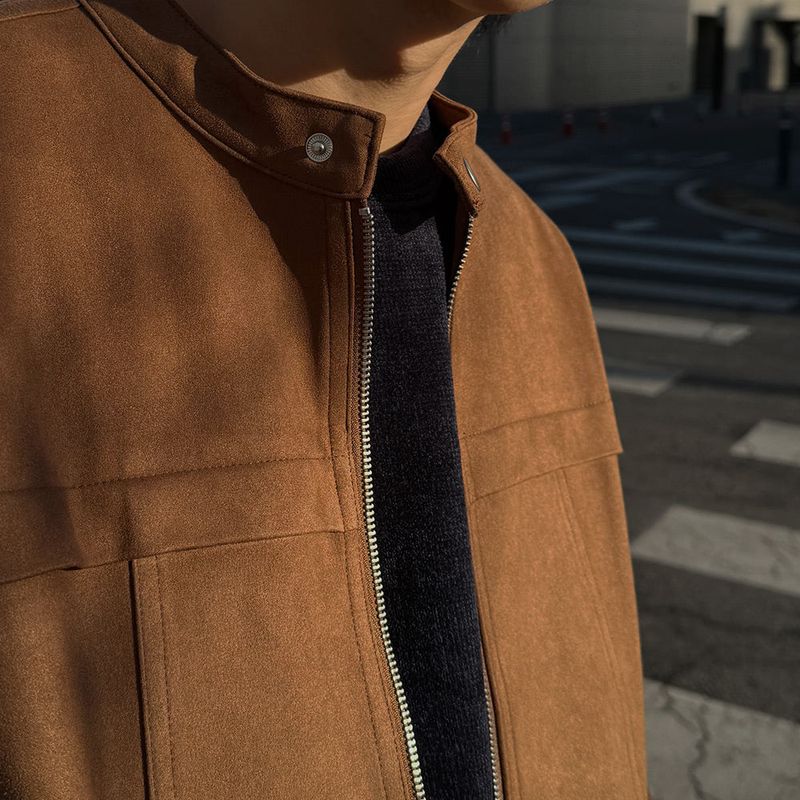 ASCLO Stand Collar Suede Jacket (4color)