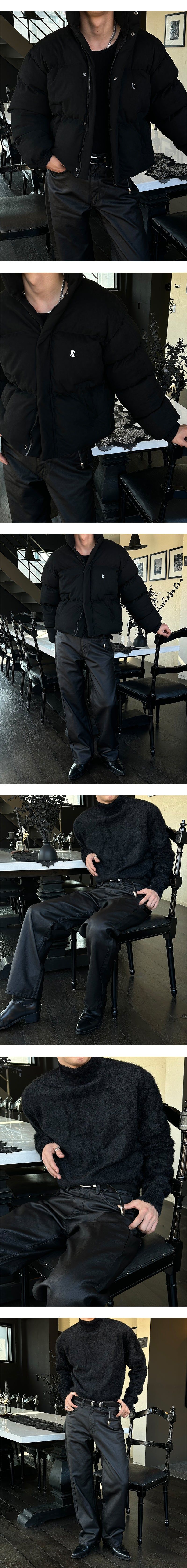 [Unisex] Coating leather wide pants