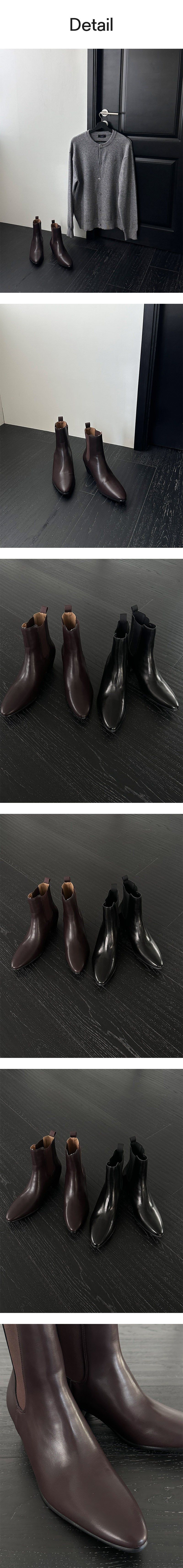 [HANDMADE] Slim shape leather chelsea boots(2color)