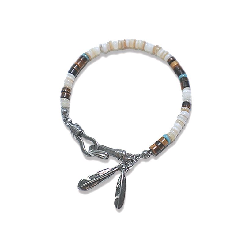 RUNARING(ルナリング)の「all surgical steel feather mother of pearl bracelet(Accessories)」