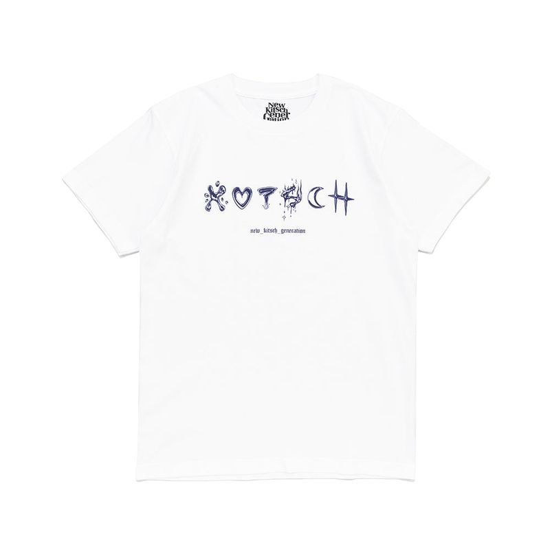 NEWKITSCH(ニューキッチジェネレーション)の「KITSCH TATTOO LETTERING SHORT SLEEVE (WHITE)(Tops)」