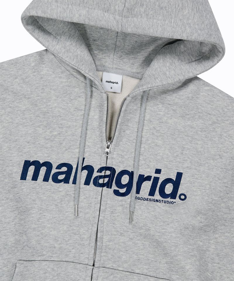 BASIC LOGO ZIP-UP HOODIE_GREY